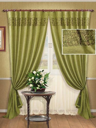 Green Drapes in Interior