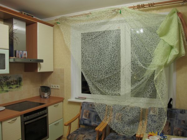 Green Drapes in Interior