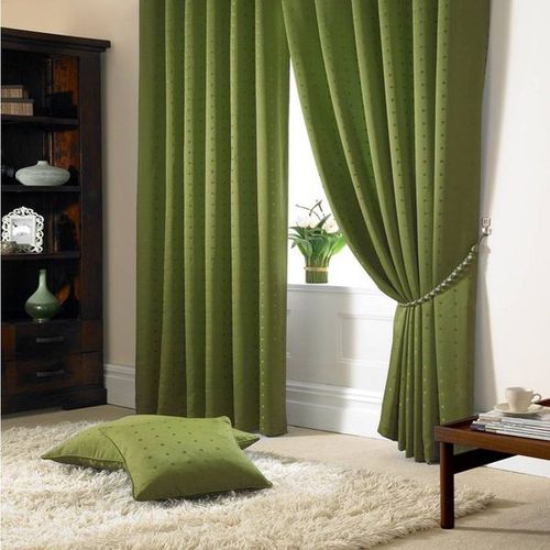 Green Drapes in Interior