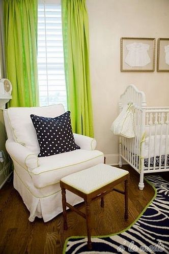 Green Drapes in Interior