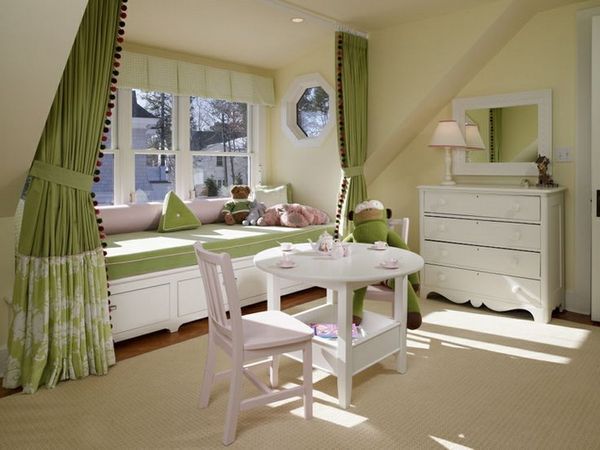 Green Drapes in Interior
