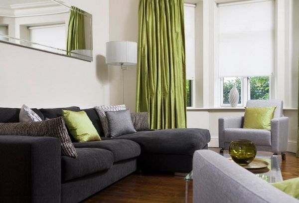 Green Drapes in Interior