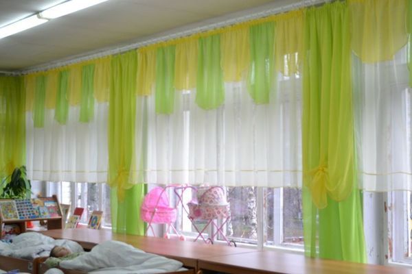 Green Drapes in Interior
