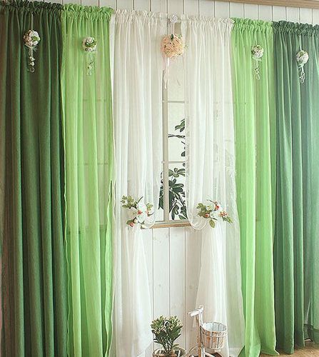 Green Drapes in Interior