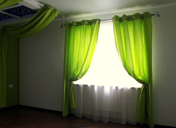Green Drapes in Interior