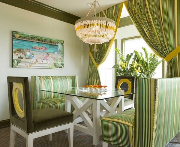 Green Drapes in Interior
