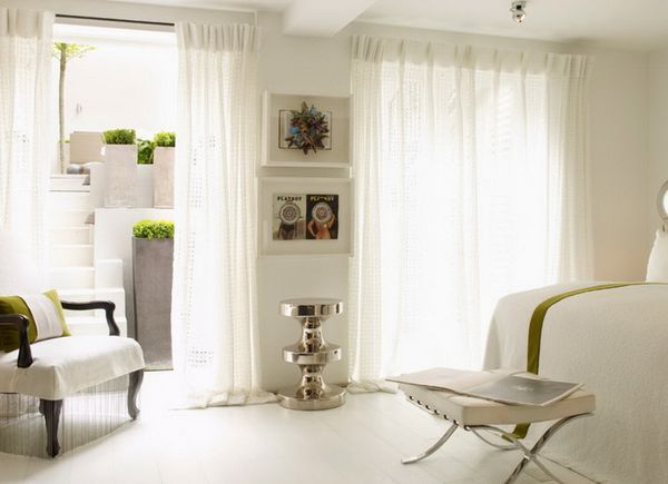 White drapes