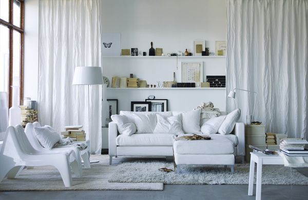 White drapes